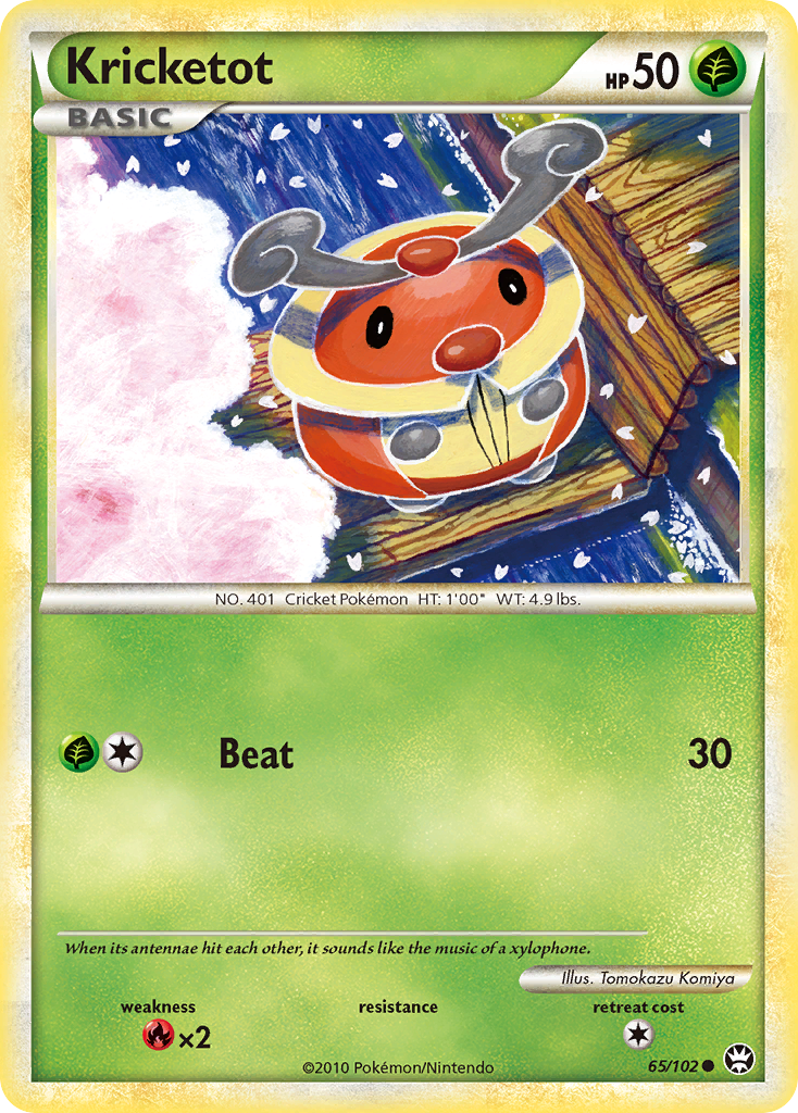 Kricketot 65/102, HS—Triumphant Pokémon card
