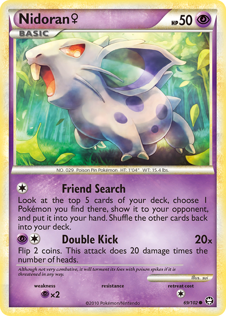 Nidoran ♀ 69/102, HS—Triumphant Pokémon card