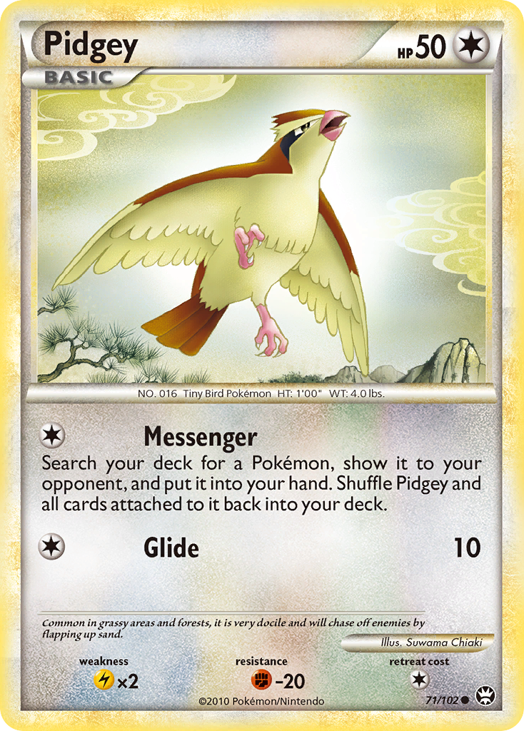 Pidgey 71/102, HS—Triumphant Pokémon card