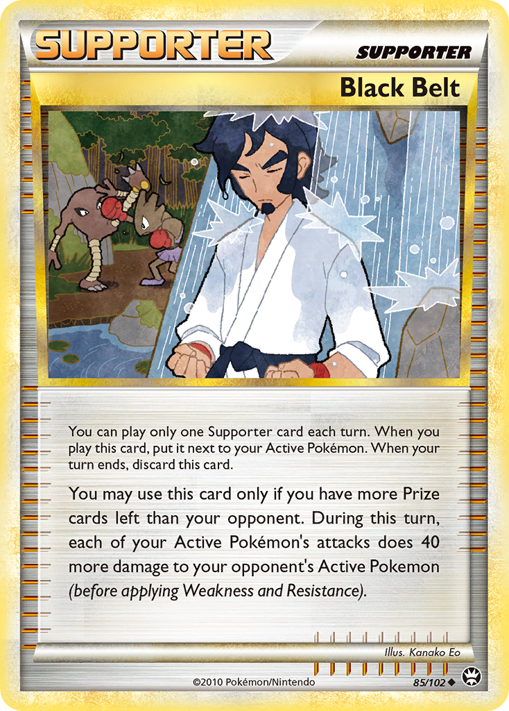 Black Belt 85/102, HS—Triumphant Pokémon card
