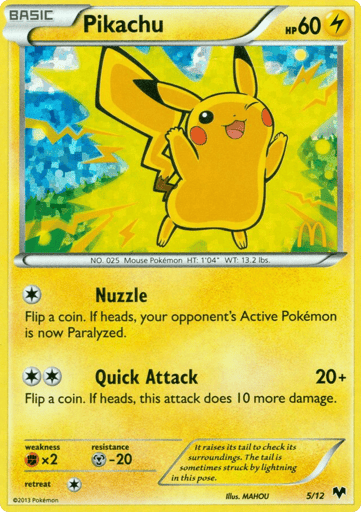 Pikachu 5/12 from McDonald's Collection 2014