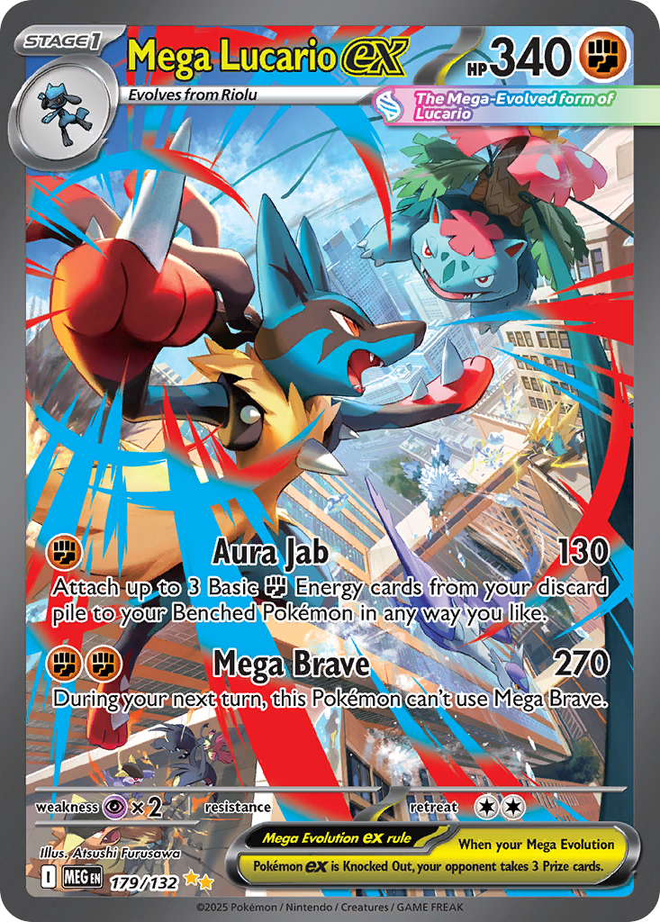 Mega Lucario ex 179/132, Mega Evolution Pokémon card