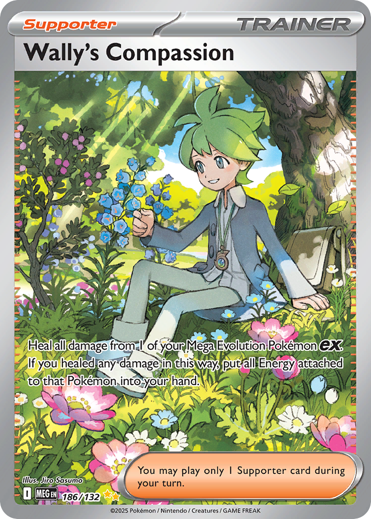 Wally's Compassion 186/132, Mega Evolution Pokémon card