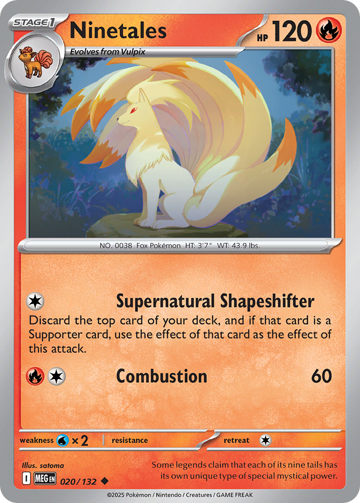 Ninetales 20/132, Mega Evolution Pokémon card