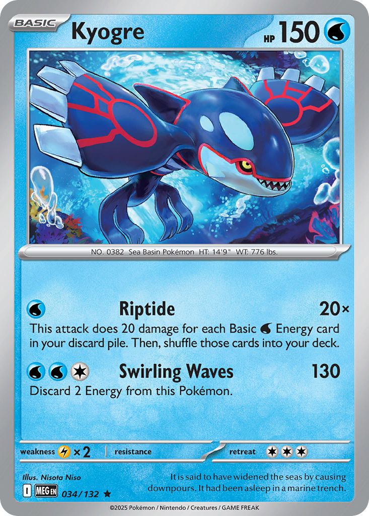 Kyogre 34/132, Mega Evolution Pokémon card