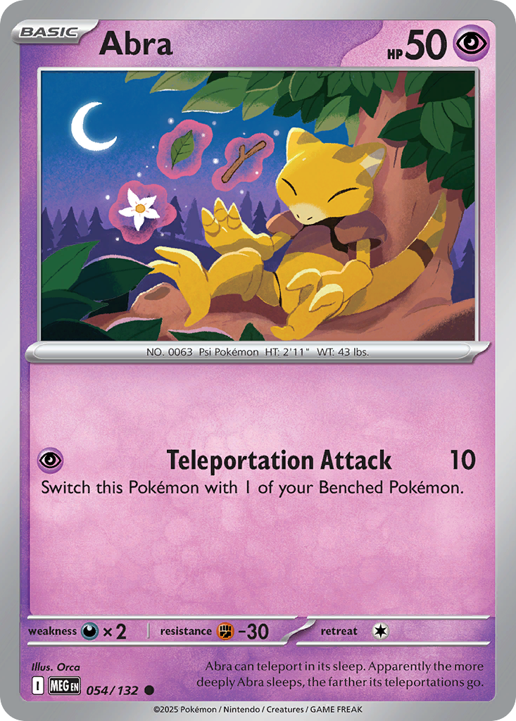 Abra 54/132, Mega Evolution Pokémon card