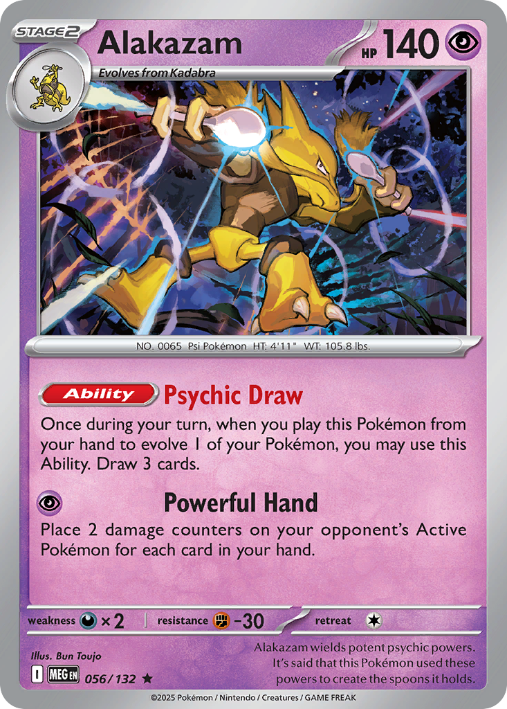 Alakazam 56/132, Mega Evolution Pokémon card