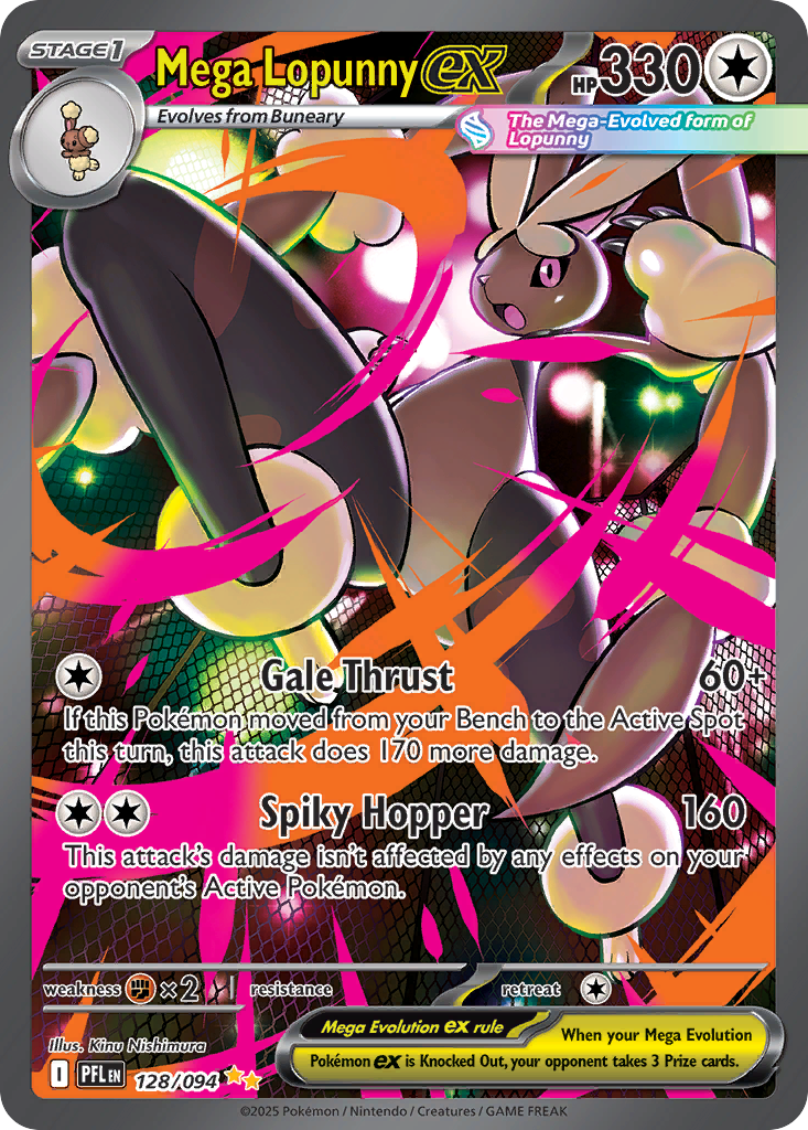 Mega Lopunny ex 128/94, Phantasmal Flames Pokémon card