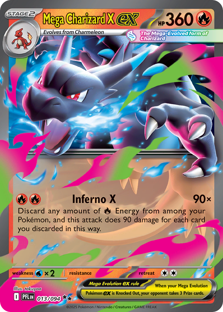 Mega Charizard X ex 13/94, Phantasmal Flames Pokémon card