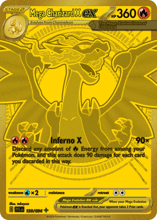 Mega Charizard X ex 130/94, Phantasmal Flames Pokémon card