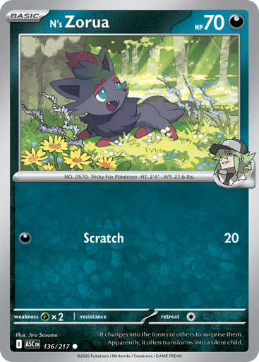 N's Zorua 136/217 from Ascended Heroes
