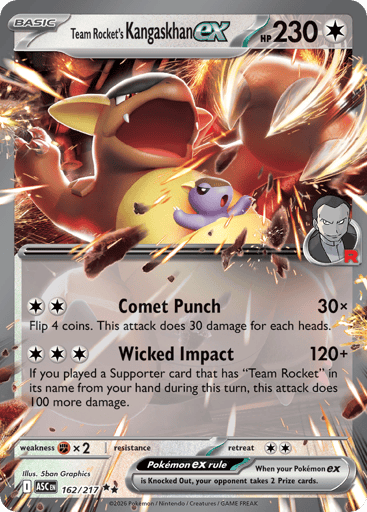 Team Rocket's Kangaskhan ex 162/217 from Ascended Heroes