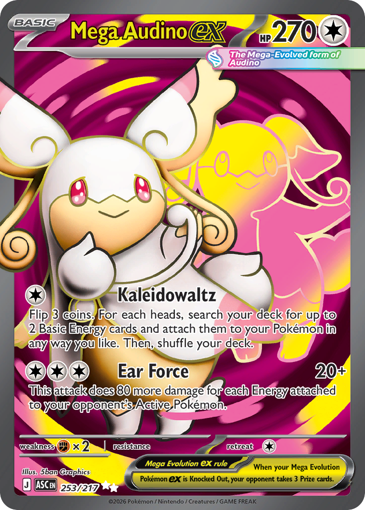 Mega Audino ex 253/217, Ascended Heroes Pokémon card