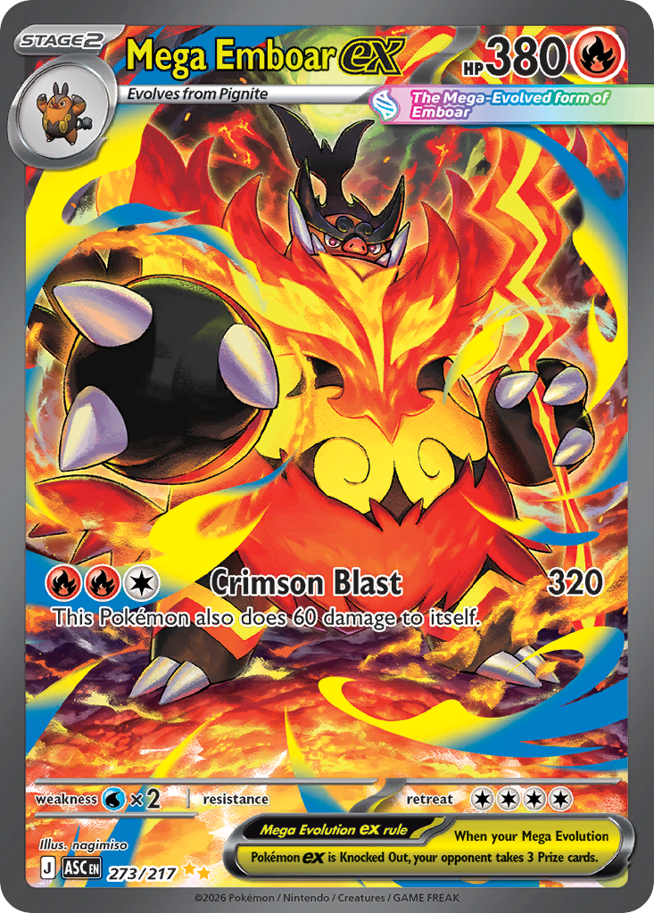 Mega Emboar ex 273/217, Ascended Heroes Pokémon card