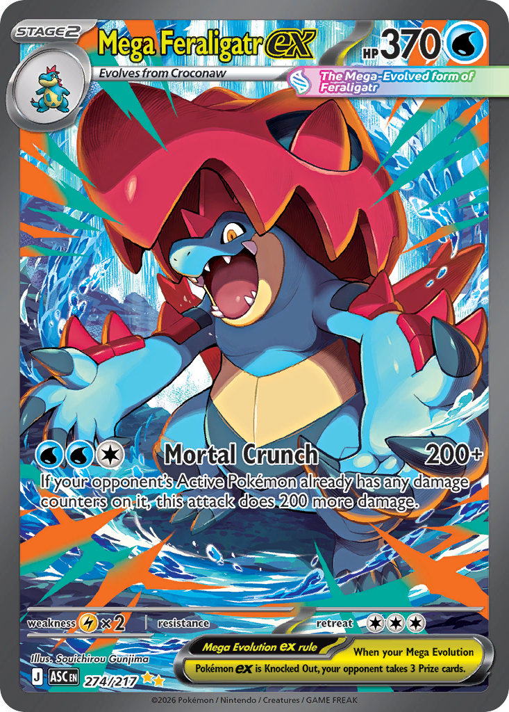 Mega Feraligatr ex 274/217, Ascended Heroes Pokémon card