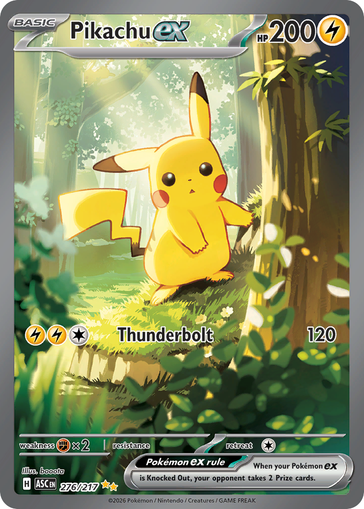 Pikachu ex 276/217, Ascended Heroes Pokémon card