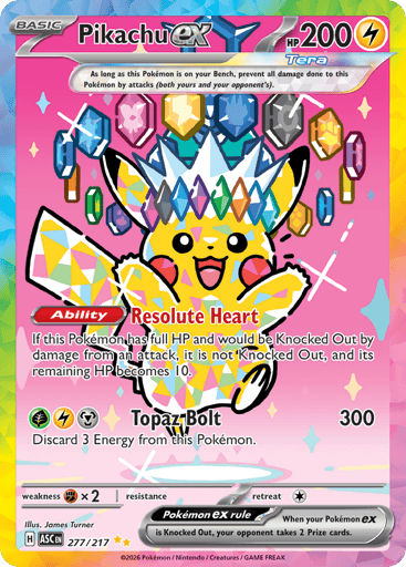 Pikachu ex 277/217 from Ascended Heroes