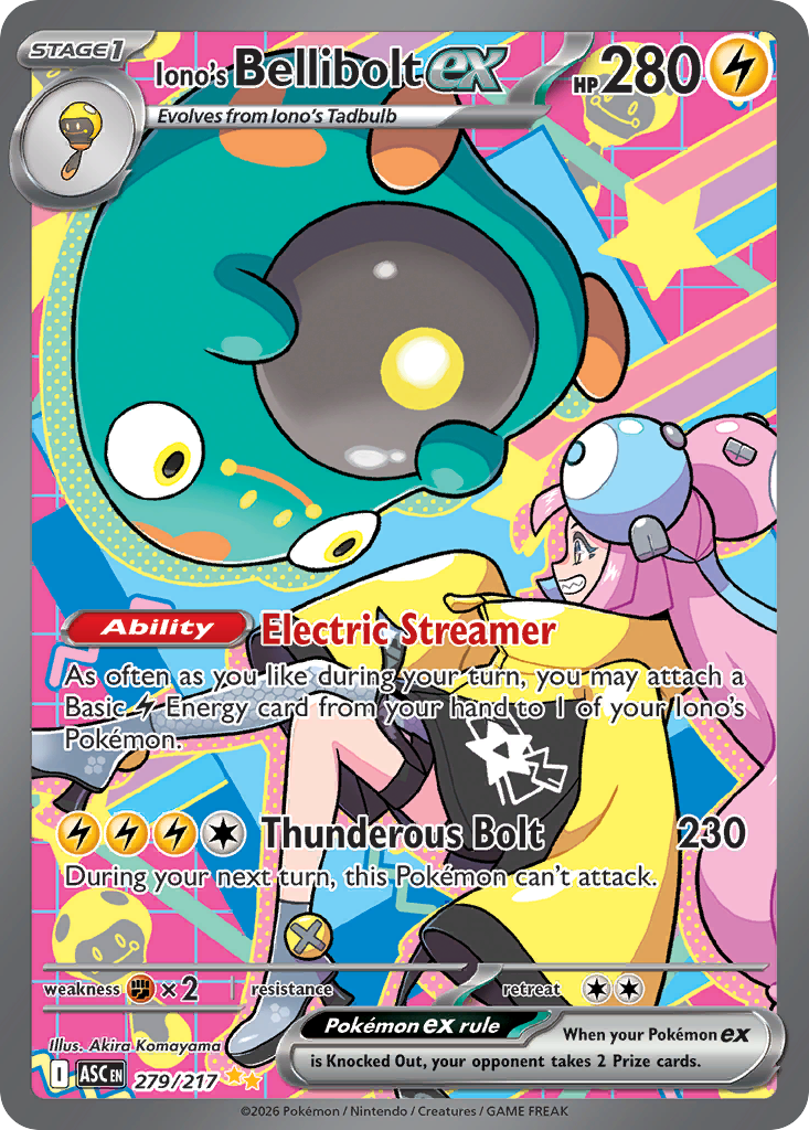 Iono's Bellibolt ex 279/217, Ascended Heroes Pokémon card