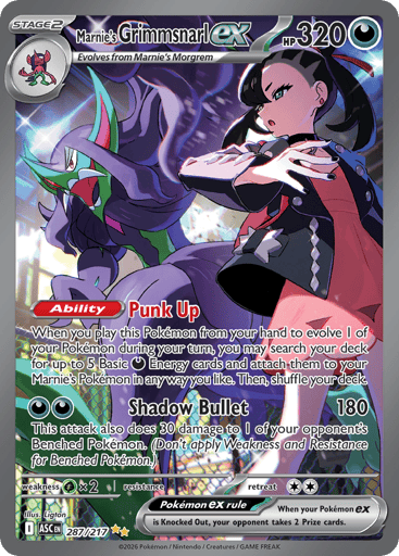 Marnie's Grimmsnarl ex 287/217 from Ascended Heroes