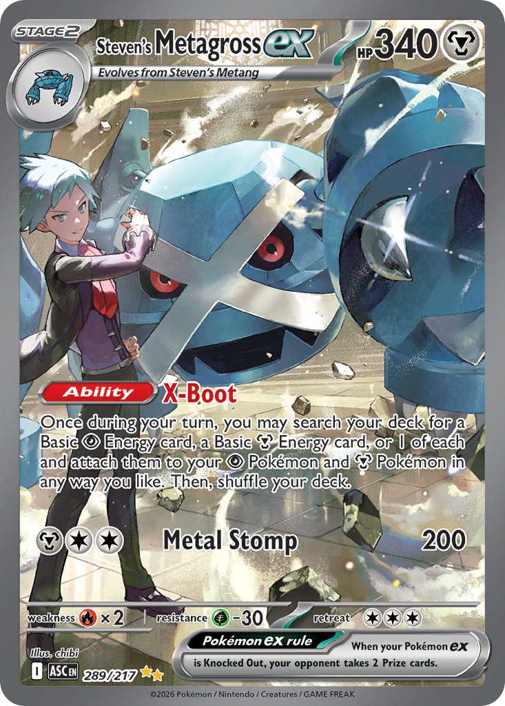 Steven's Metagross ex 289/217, Ascended Heroes Pokémon card