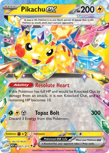 Pikachu ex 57/217 from Ascended Heroes