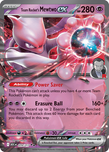 Team Rocket's Mewtwo ex 79/217 from Ascended Heroes