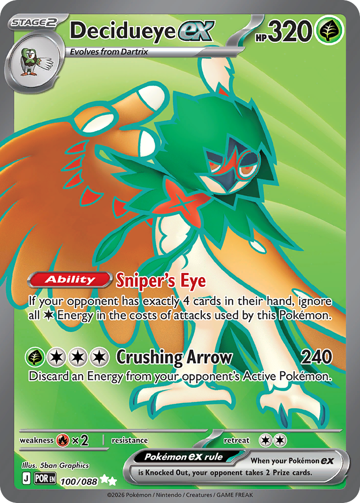 Decidueye ex 100/88, Perfect Order Pokémon card