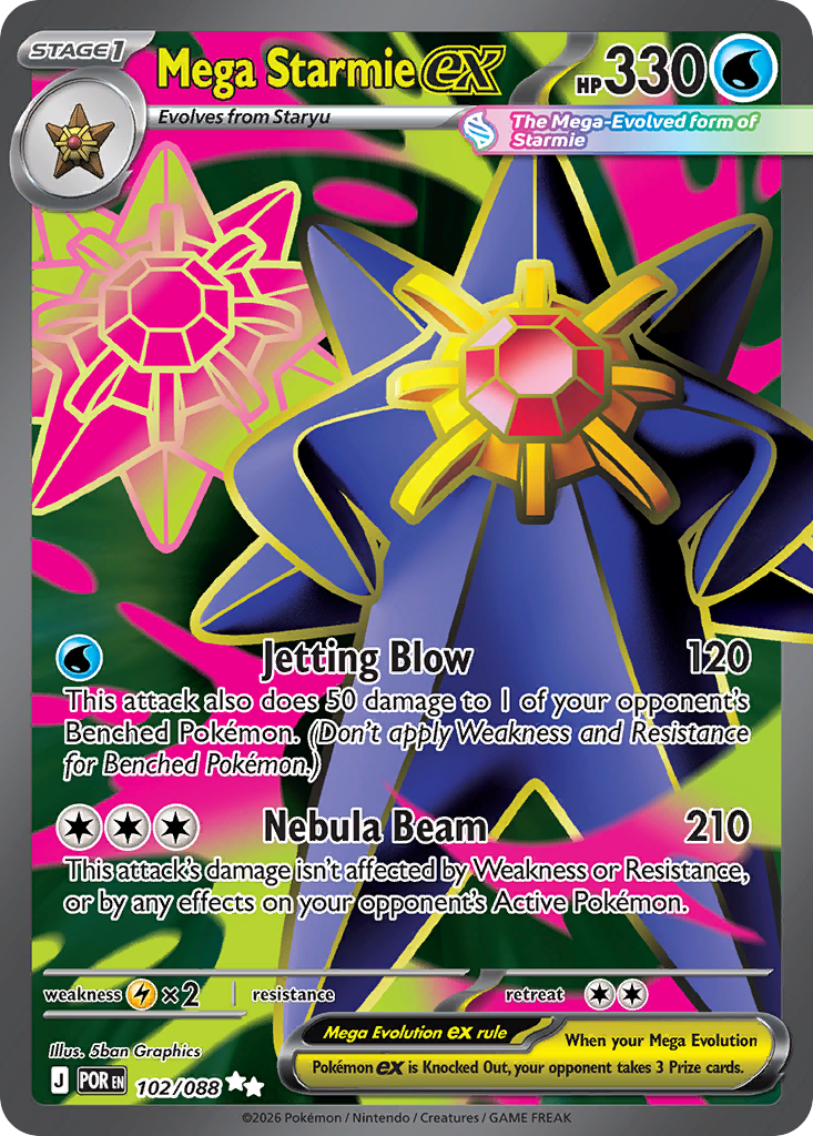 Mega Starmie ex 102/88, Perfect Order Pokémon card
