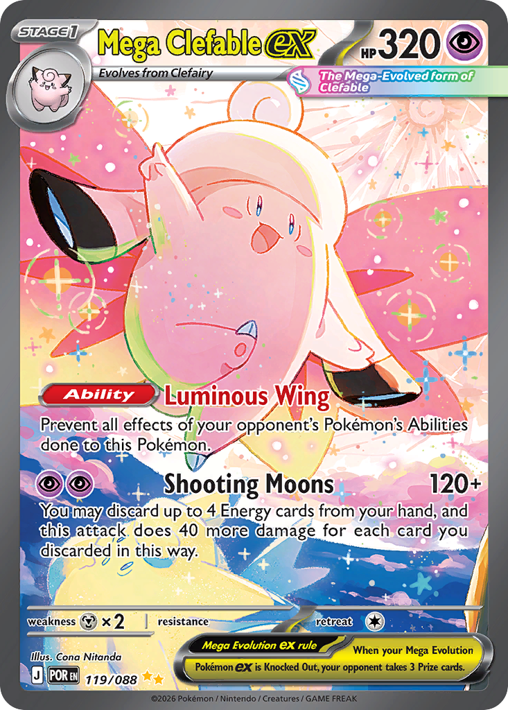 Mega Clefable ex 119/88, Perfect Order Pokémon card