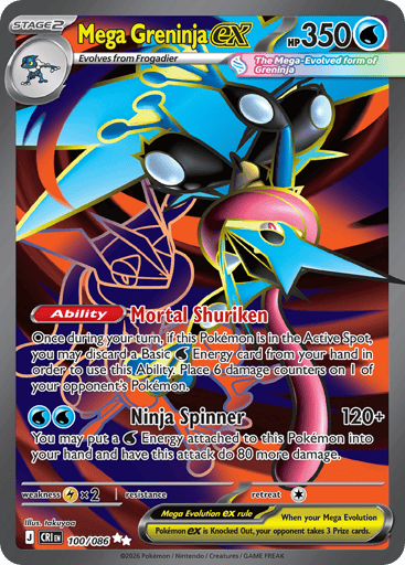 Mega Greninja ex 100/86 from Chaos Rising