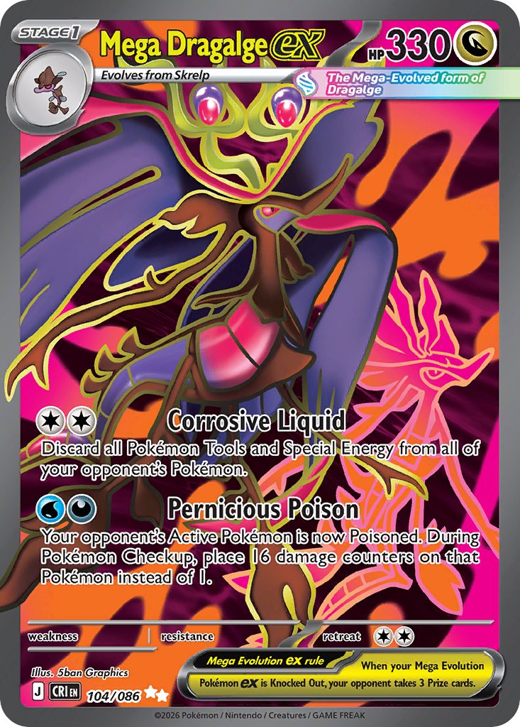 Mega Dragalge ex 104/86, Chaos Rising Pokémon card
