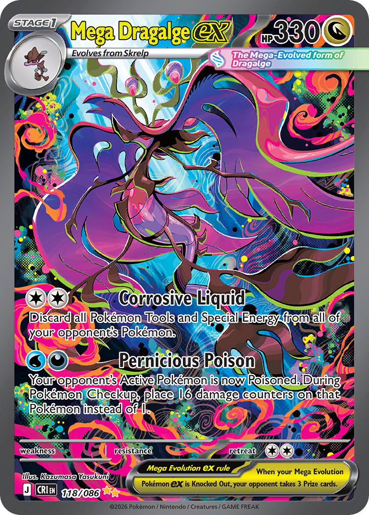 Mega Dragalge ex 118/86, Chaos Rising Pokémon card