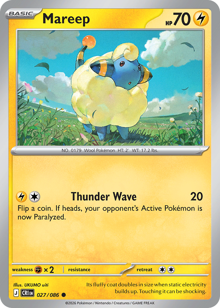 Mareep 27/86, Chaos Rising Pokémon card
