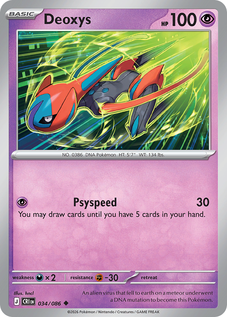 Deoxys 34/86, Chaos Rising Pokémon card