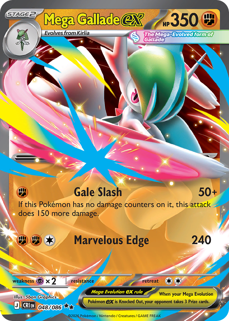 Mega Gallade ex 48/86, Chaos Rising Pokémon card