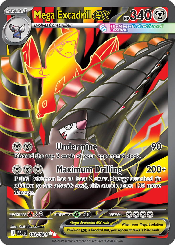 Mega Excadrill ex 103/84, Pitch Black Pokémon card