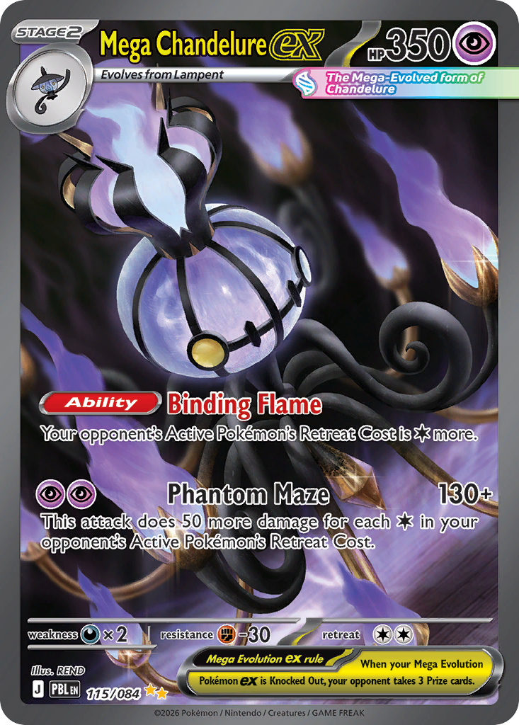 Mega Chandelure ex 115/84, Pitch Black Pokémon card