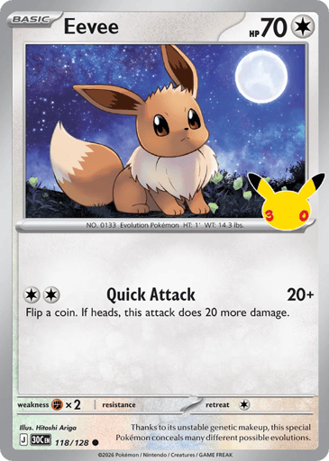 Eevee 118/128 from 30th Celebration