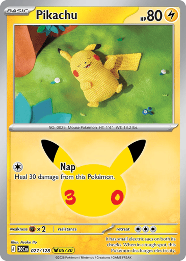 Pikachu 27/128 from 30th Celebration