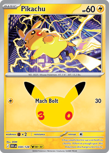 Pikachu 30/128 from 30th Celebration