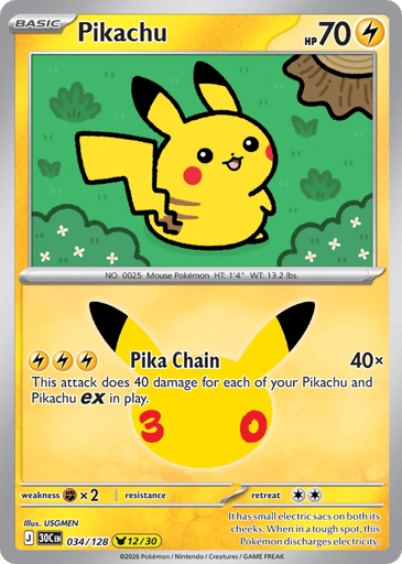 Pikachu 34/128 from 30th Celebration