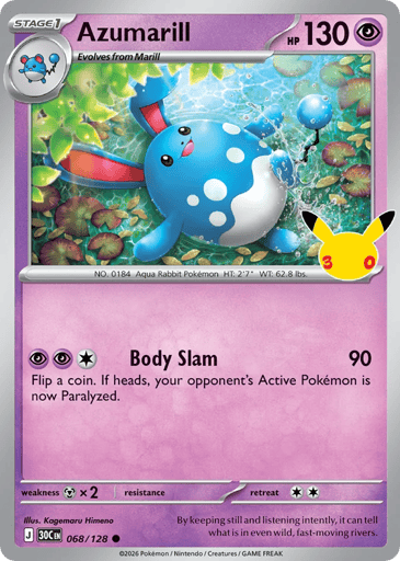 Azumarill 68/128 from 30th Celebration