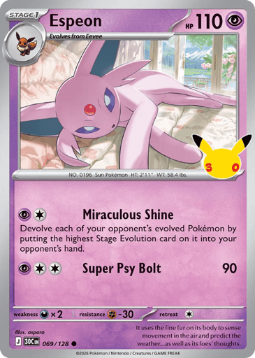 Espeon 69/128 from 30th Celebration