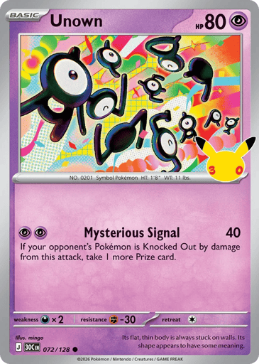 Unown 72/128 from 30th Celebration