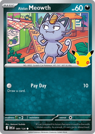 Alolan Meowth 89/128 from 30th Celebration