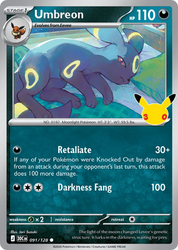 Umbreon 91/128 from 30th Celebration