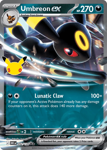 Umbreon ex 92/128 from 30th Celebration