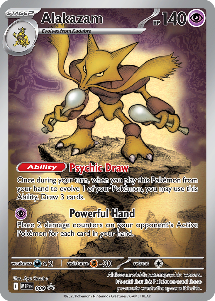 Alakazam 9/71, Mega Evolution Black Star Promos Pokémon card