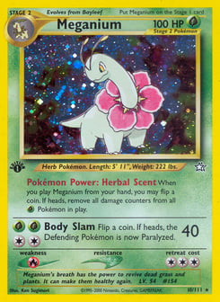 1st Edition Meganium 10/111, Neo Genesis