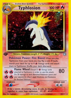 1st Edition Typhlosion 18/111, Neo Genesis